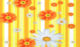 Ubrousky 3V - žluté proužky s květy 25x25cm - Popis se pipravuje - mono na dotaz