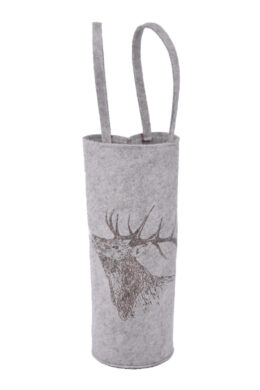 Taška na víno s jelenem, plsť, béžová, 11x45x11cm, ks  (EFS-840216)