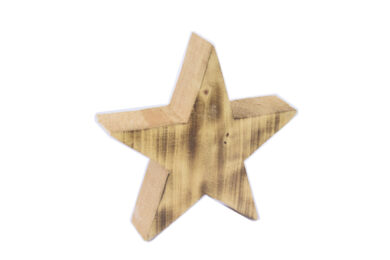 Dekorace hvězda BURNED, dřevo, hnědá, 18,5x18,5x5cm, ks  (EFS-910648)