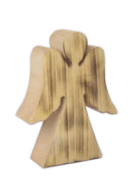 Dekorace anděl BURNED, dřevo, hnědá, 14x19x5cm, ks  (EFS-910652)