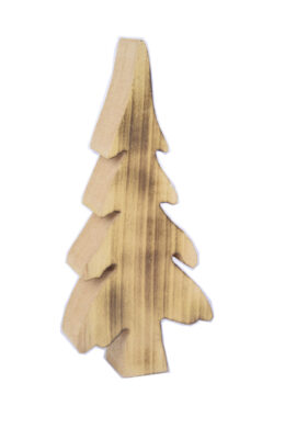 Dekorace stromek BURNED, dřevo, hnědá, 11x25x4,5cm, ks  (EFS-910656)