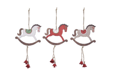 Závěs koník houpací, bílá/červená/béžová, 11,5x22x  (EGO-216384)