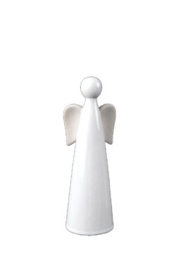 Dekorace anděl, keramika, bílá/béžová, 7x21x6,5cm, ks  (EGO-365032)