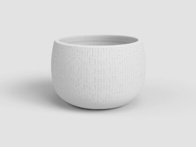 Květináč AURA, 20cm, keramika, bílá|WHITE  (ZAC-835465)