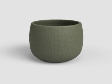 Květináč AURA, 25cm, keramika, zelená|OLIVE GREEN  (ZAC-841220)