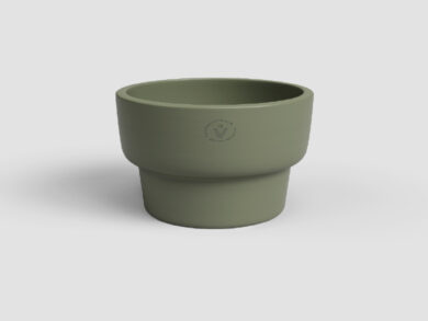 Květináč ECHO, 24cm, keramika, zelená|OLIVE GREEN  (ZAC-844795)