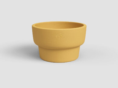Květináč ECHO, 20cm, keramika, žlutá|YELLOW  (ZAC-847314)