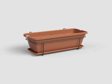 Truhlík VENEZIA, závěsný, 60cm, plast, hnědá|TERRACOTTA  (ZAP-825695)