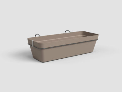 Truhlík CAPRI, závěsný, se zásob. na vodu, 50cm, plast, šedá|MATTE TAUPE  (ZAP-837469)