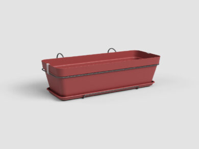 Truhlík CAPRI, závěsný, balkonový, 50cm, plast, červená|DARK RED  (ZAP-837537)