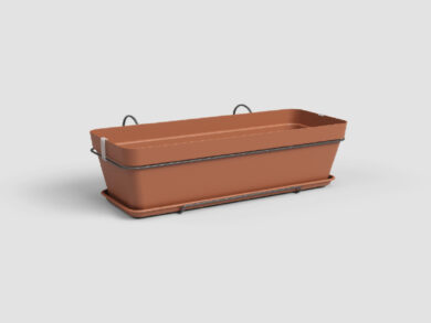 Truhlík CAPRI, závěsný, balkonový, 50cm, plast, hnědá|TERRACOTTA  (ZAP-837551)