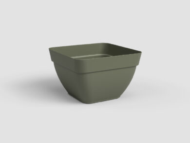 Květináč CAPRI, čtvercový, 37cm, plast, zelená|DRY GREEN  (ZAP-843675)