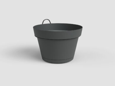 Květináč CAPRI, závěsný, 20cm, plast, tm.šedá|ANTHRACITE  (ZAP-845686)