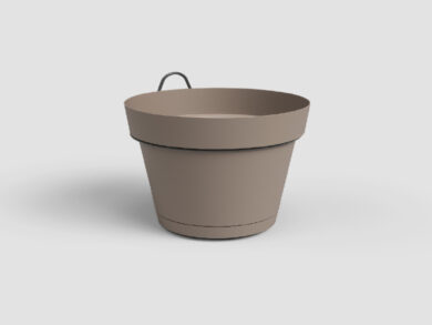 Květináč CAPRI, závěsný, 20cm, plast, šedá|MATTE TAUPE  (ZAP-845693)