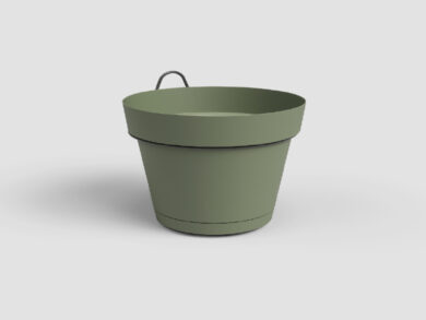 Květináč CAPRI, závěsný, 20cm, plast, zelená|ASH GREEN  (ZAP-845747)