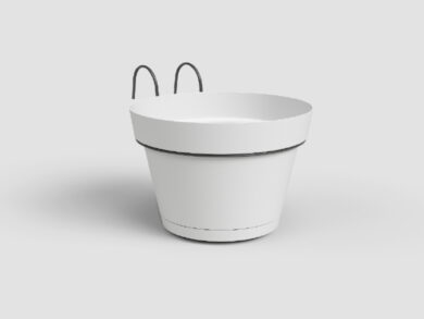 Květináč CAPRI, závěsný, na balkon, 20cm, plast, bílá|WHITE  (ZAP-845761)