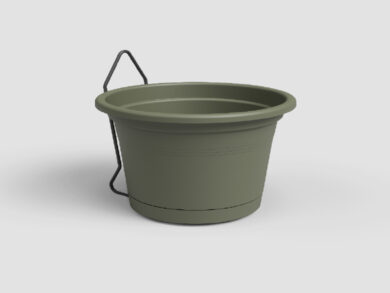 Květináč VENEZIA, závěsný, 20cm, plast, zelená|DRY GREEN  (ZAP-845907)