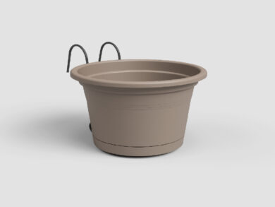 Květináč VENEZIA, na balkon, 20cm, plast, šedá|MATTE TAUPE  (ZAP-845938)