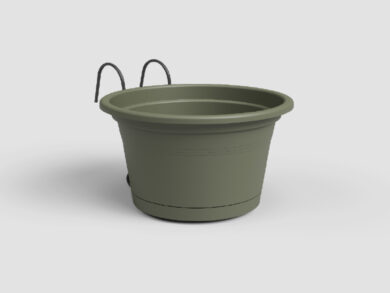 Květináč VENEZIA, na balkon, 20cm, plast, zelená|DRY GREEN  (ZAP-845969)