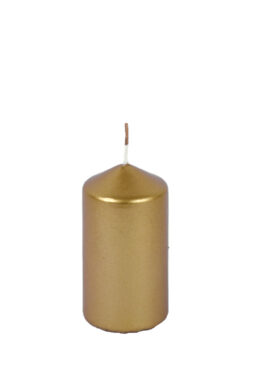 Svíčka ED pr.47x90mm, gold lack | bílá|zlatý lak  (ZBC-3771084)
