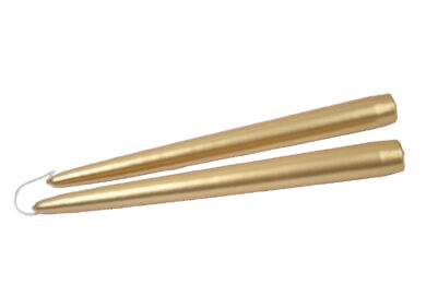 Svíčka ED pr.22x240mm, gold lack | bílá|zlatý lak, bal. 2ks  (ZBC-3771096)