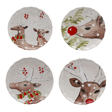 Talíř 21cm, DEER FRIENDS, bílá, set 4ks  (ZCF-DF604-WHI)