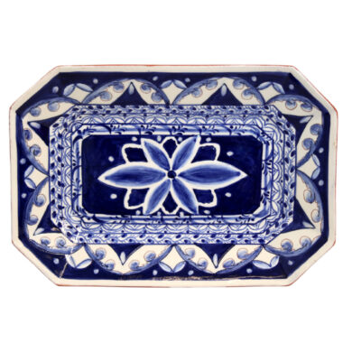 Tác 34x23cm ALENTEJO TERRACOTA, indigo  (ZCF-T70-BW)