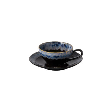 Šálek na čaj s podšálkem 0,2L, TAORMINA, černá (Midnight Black)  (ZCF-TA616-BLK)