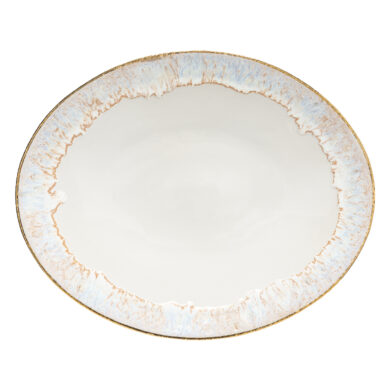 Tác oválný 41cm, TAORMINA, bílá/zlatá|White & Gold  (ZCF-TA645-WGD)