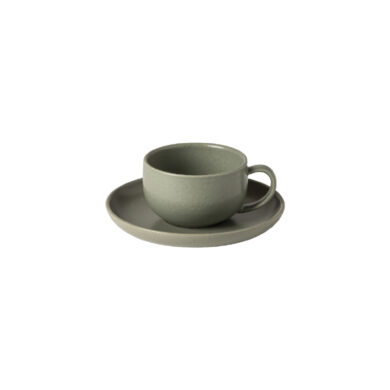 Šálek na čaj s podšálkem 0,2L, PACIFICA, zelená (artičok)  (ZCF-XOCS01-ART)