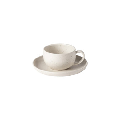 Šálek na čaj s podšálkem 0,2L, PACIFICA, bílá (vanilka)  (ZCF-XOCS01-VAN)