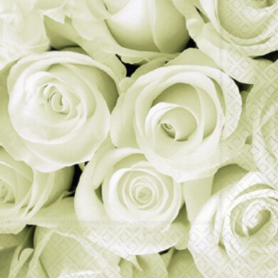 Ubrousky 3V - bílé růže 25x25cm  (ZCL-CN0846)