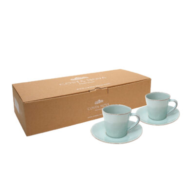Hrnek na čaj s talířkem (dárkové bal./2ks) , Nova Gift, tyrk  (ZCN-NOCS04-02409E)