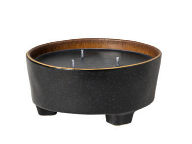 Miska na noze|svíčka pr.14x9|0,68L, RIVIERA CANDLES, černá|Black-Terra  (ZCN-VES141-BTR)