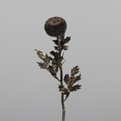Květina Měsíček, kovová, metalická zlatá/černá, 63cm  (ZDP-25443-1)