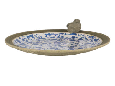Ptačí koupel, modrobílá keramika  (ZEE-AC10)