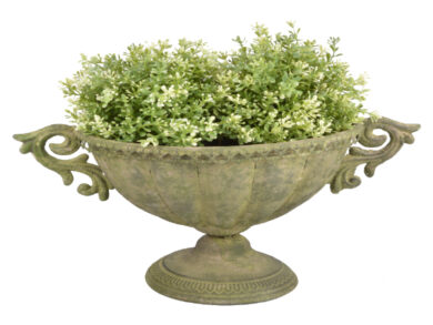 Váza široká - kov, zelená patina, M  (ZEE-AM69)