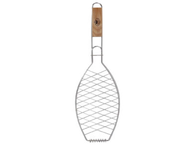 Držák na rybu BBQ, dřevo/kov, 58cm  (ZEE-FF552)