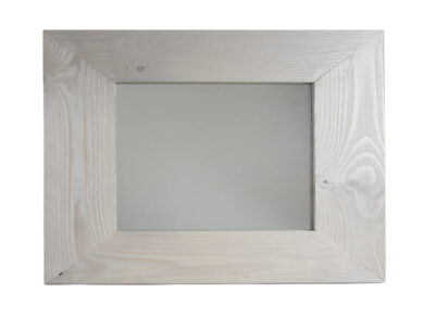 Zrcadlo dřevěný rám, bílá vymývaná, v. 49,2 cm  (ZEE-WD42)