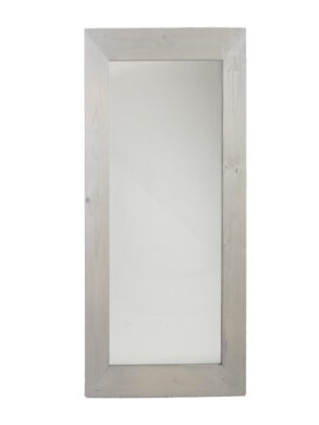 Zrcadlo dřevěný rám, bílá vymývaná, v. 95,5 cm  (ZEE-WD43)