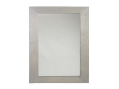 Zrcadlo dřevěný rám, bílá vymývaná, v. 120 cm  (ZEE-WD44)