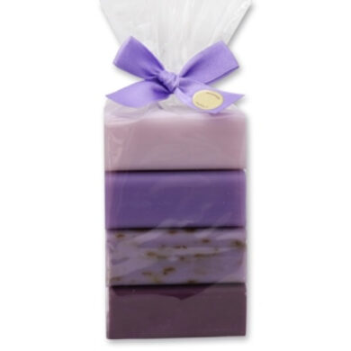 Mýdlo 4 druhy (odstíny fialové) dárk. balení (z ovčího mléka  (ZFL-8531-17)