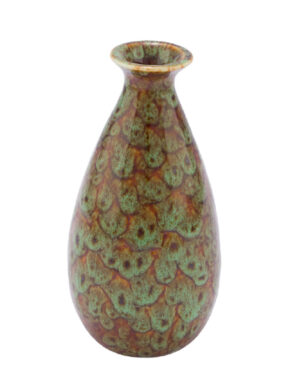 Váza Antik, keramika, zelená/hnědá, 8x8x15cm  (ZGE-12201343)