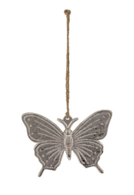 Závěs Motýl, stříbrná, 10,7x0,6x7,9ccm  (ZGE-12203065)