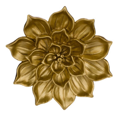 Dekorace nástěnná Divoký květ, zlatá, 23,5x23,  (ZGE-12204264)