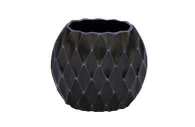 Váza Modern, hliník, šedá, 19,5x8,5x17cm  (ZGE-12204287)