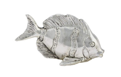 Dekorace rybka SILVER, stříbrná, 10,5x4x5,5cm  (ZGE-12303440)