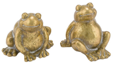 Dekorace žába, keramika, zlatá, 7x6x7,5cm, 2T  (ZGE-12401136)