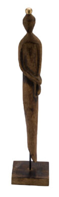 Dekorace postava, dřevo, hnědá/zlatá, 12,5x9,5x60cm, ks  (ZGE-12403143)