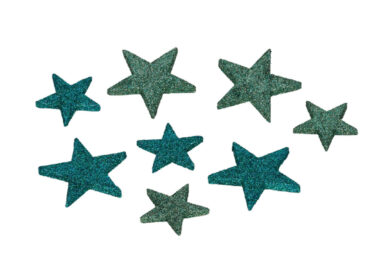 Hvězdy, zelená/petrolejová, box 12ks *  (ZGE-22001216)